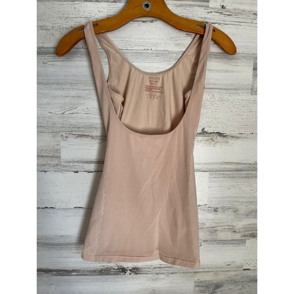 Assets Spanx Tank Top Womens Large Beige Sleeveless Scoop Neck Slimming - Picture 1 of 3